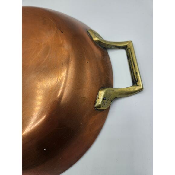 Paul Revere Limited Edition Round 10.5" Au Gratin Pan Copper and Stainless Steel - Picture 9 of 11